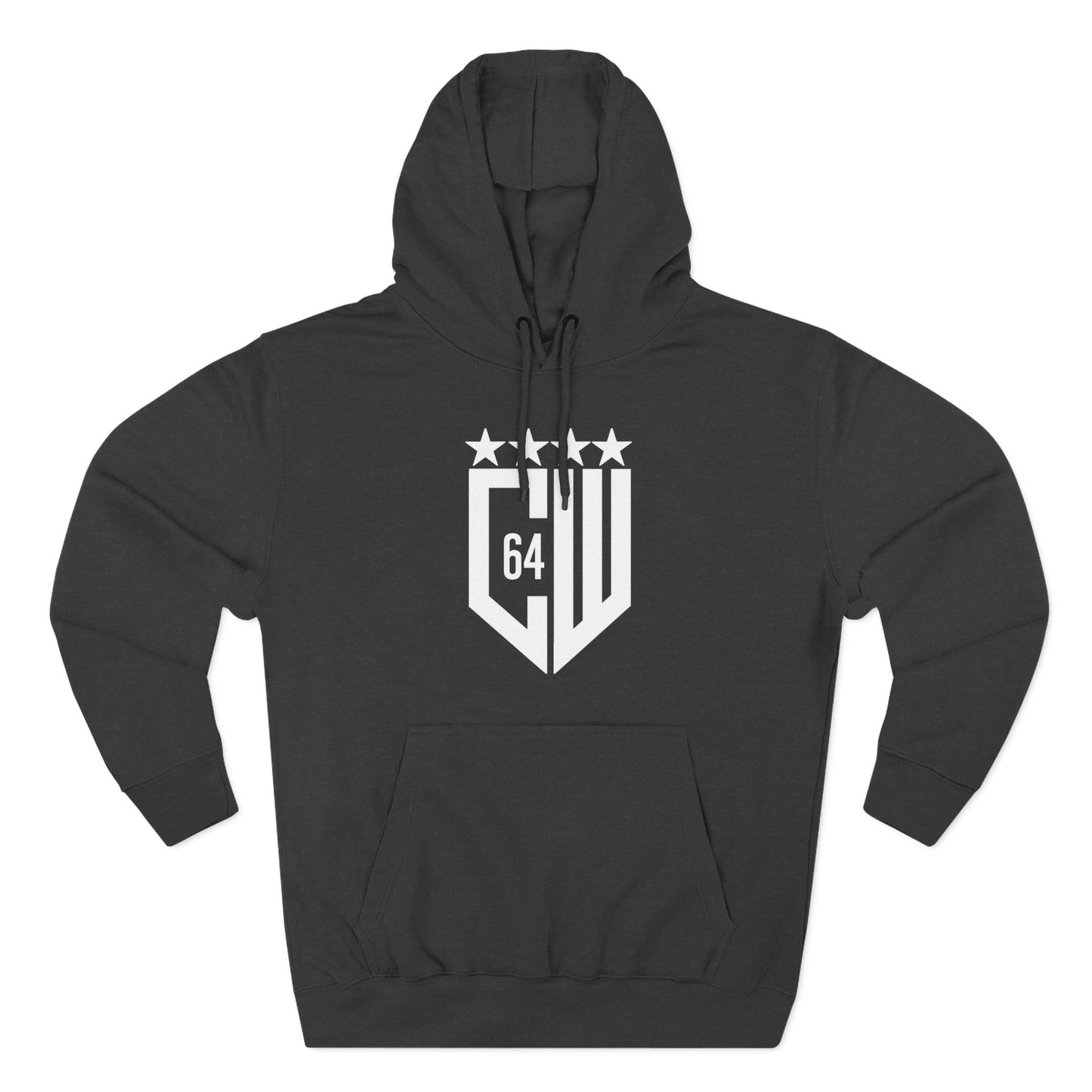 (Select from 3 colors: Black, Gray, or White) Unisex Premium Pullover Hoodie with White Logo