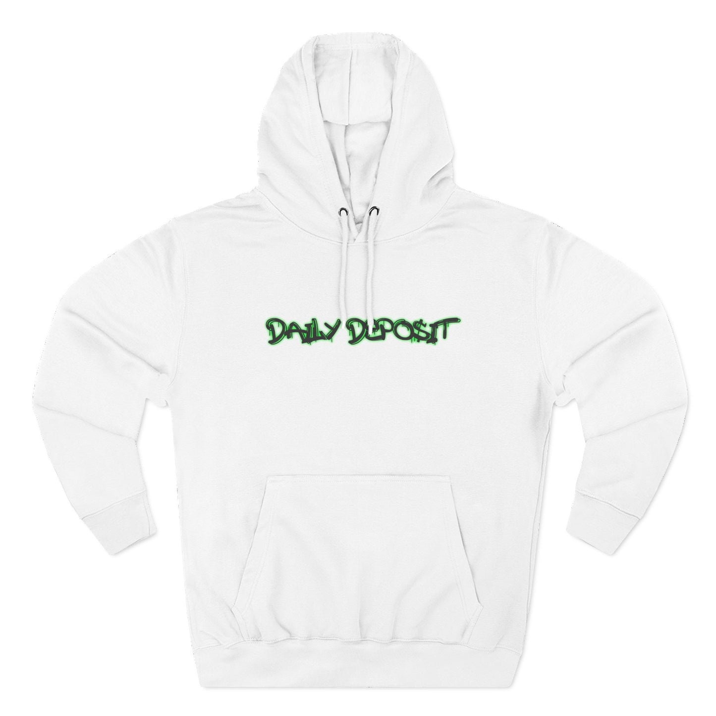 Daily Depo$it Black ATM Unisex Premium Pullover Hoodie (Full Chest Logo) Powered by The CW64 Brand