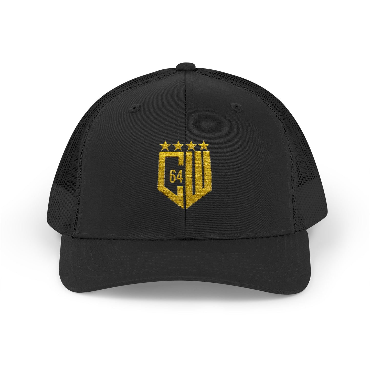 Gold Embroidered Snapback Trucker Cap - Stylish Casual Headwear for Outdoor Adventures
