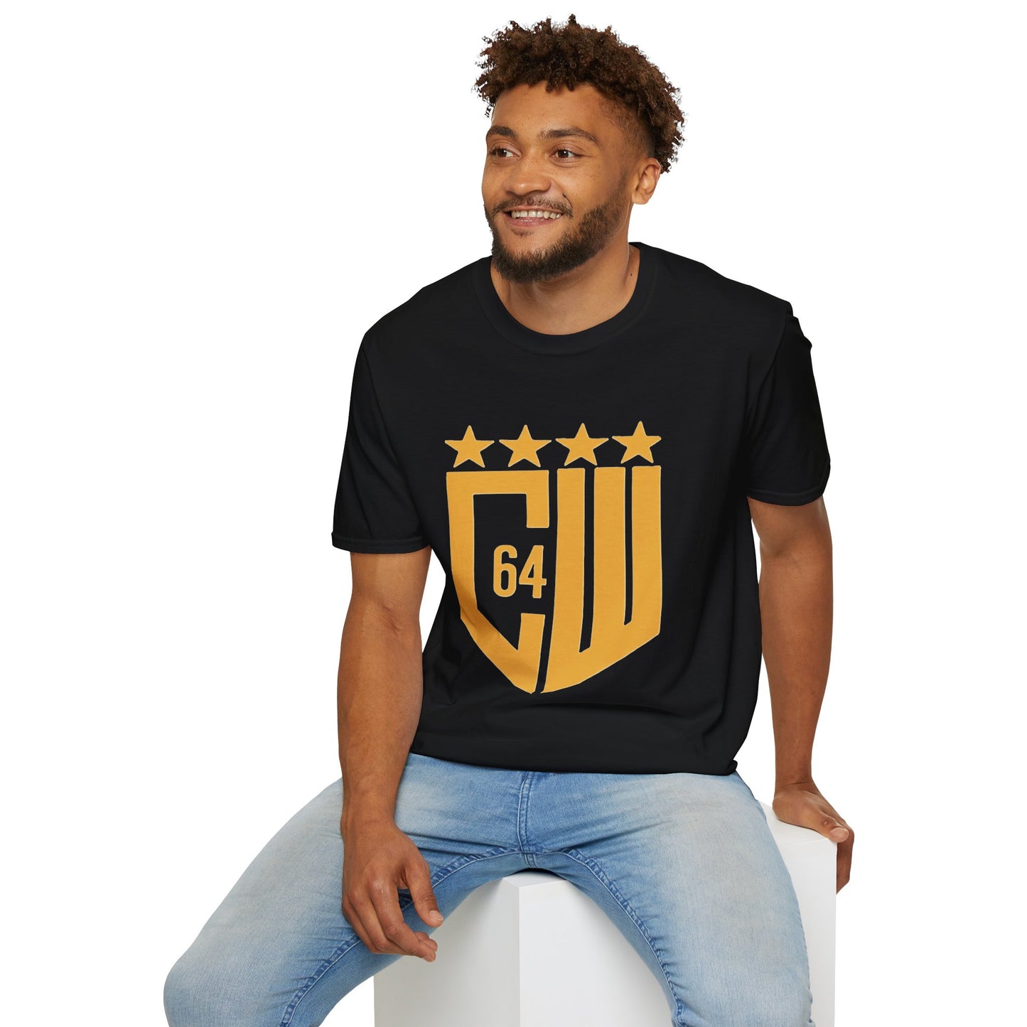 Stylish Unisex Softstyle T-Shirt with CW64 Logo - Perfect for Sports Fans