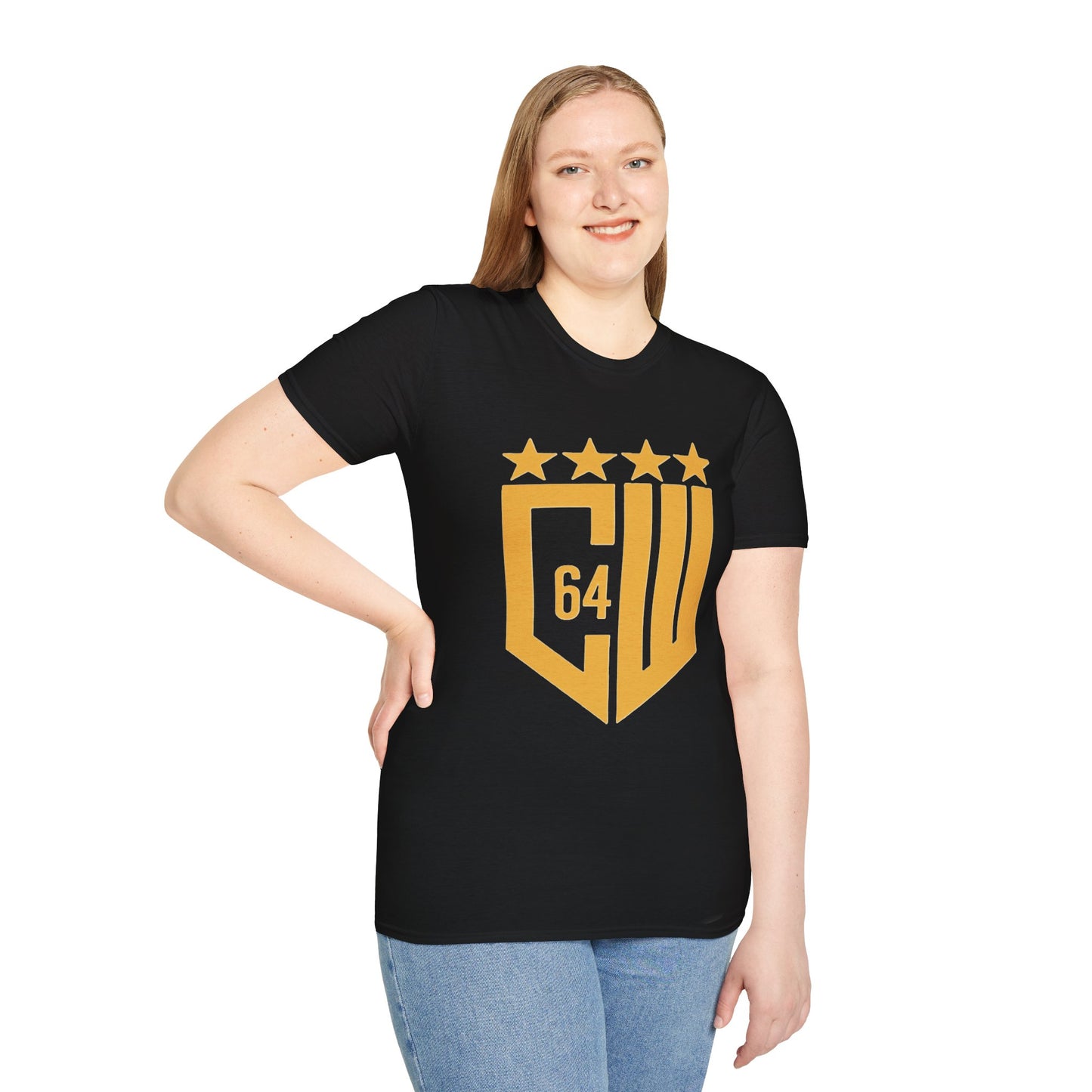 Stylish Unisex Softstyle T-Shirt with CW64 Logo - Perfect for Sports Fans