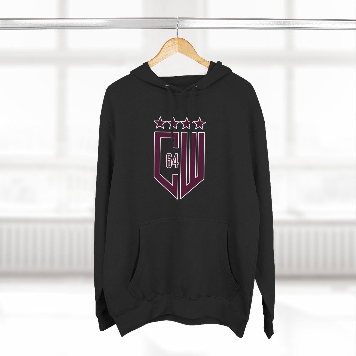 (Select from 3 colors: Black, Gray, or White) Standard Fabric Unisex Premium Pullover Hoodie