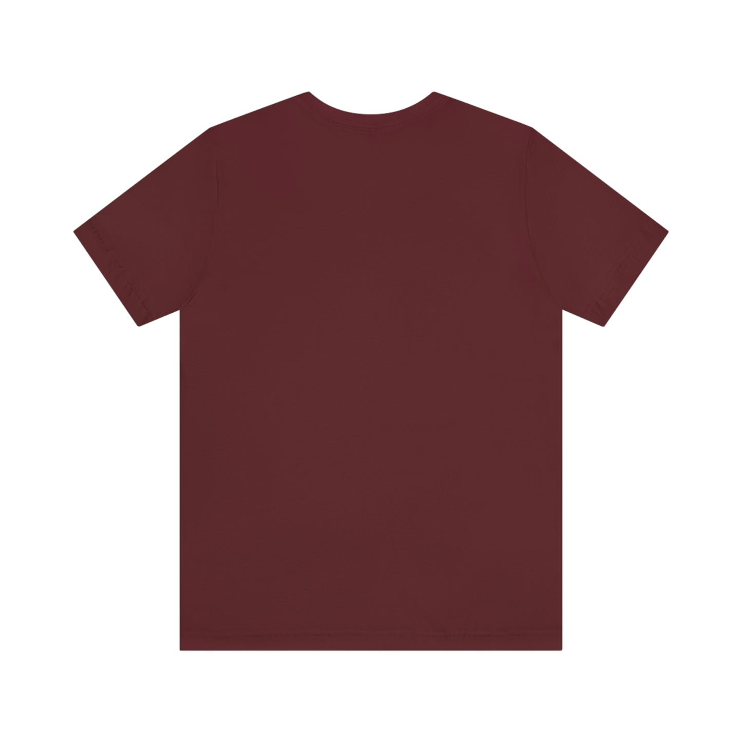 (Select from 1 color) Maroon Unisex Jersey Short Sleeve Tee, with White Logo