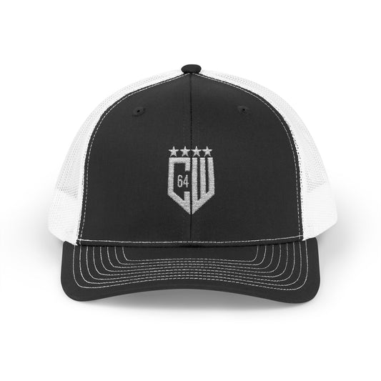 White Embroidered Snapback Trucker Cap - Cool Casual Style for Everyday Wear