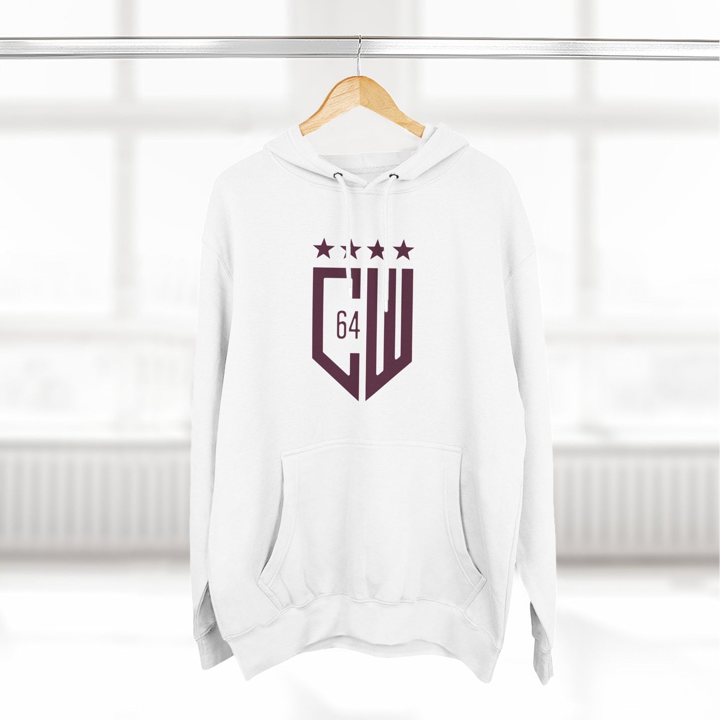 (Select from 3 colors: Black, Gray, or White) Standard Fabric Unisex Premium Pullover Hoodie
